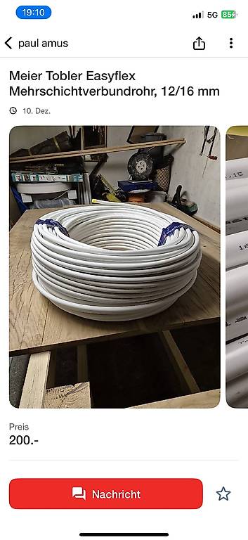 Heizungs Verbundrohr 16x2 Mehrschichtrohr Aluverbund