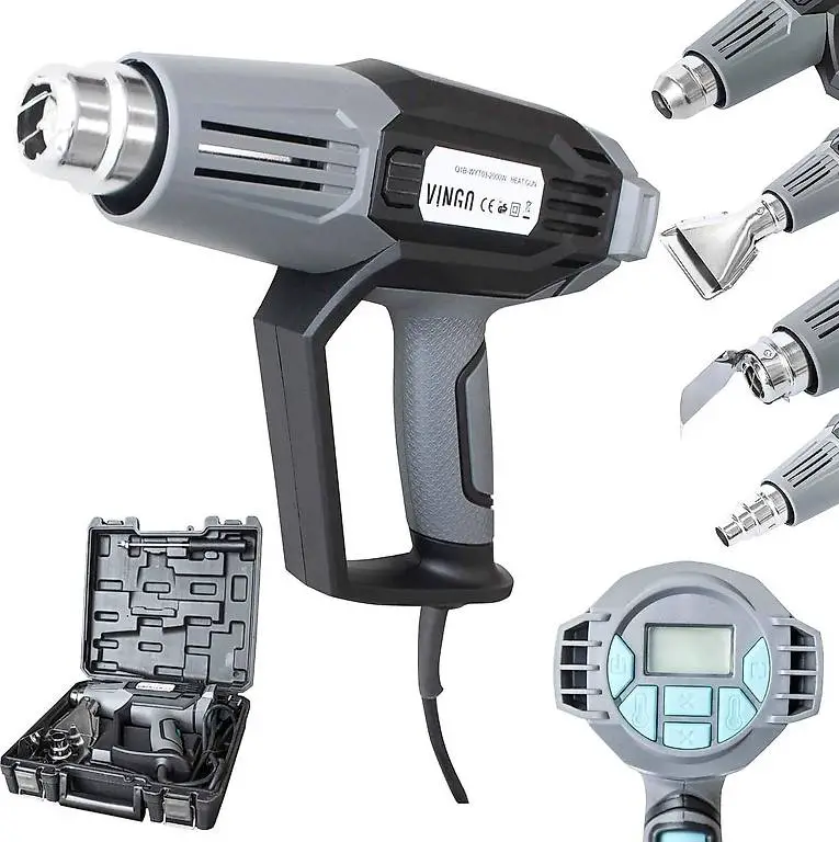 Heissluftpistole mit LCD-Anzeige und Box, 2000W