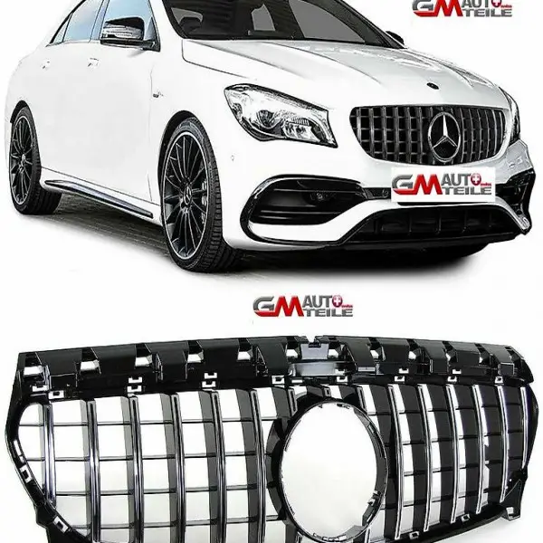 Sport Kühlergrill Schwarz Chrom für Mercedes W117 CLA ab 16