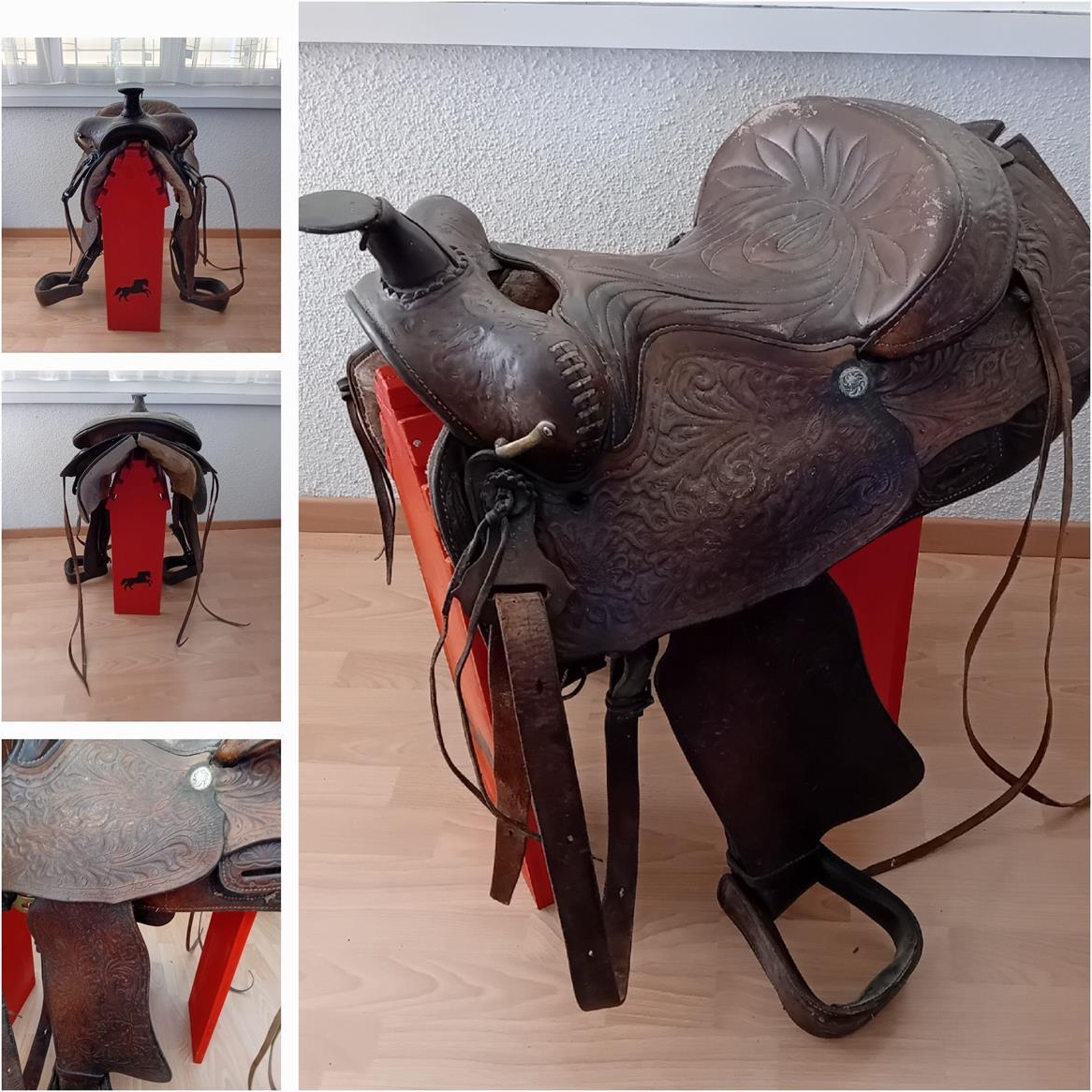 Westernsattel mit schönem Blumenmuster