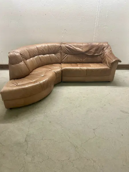 Vintage Leder Ecksofa modulares Design Sofa