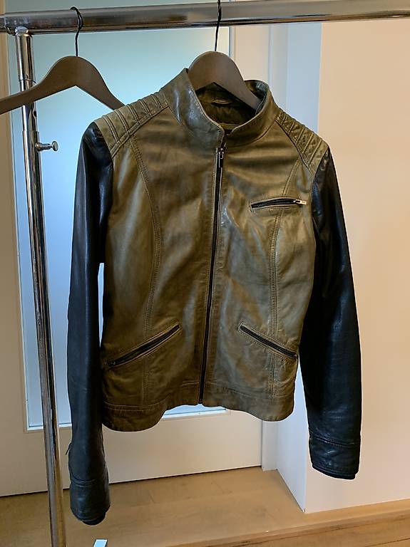 LMC Lederjacke oliv-schwarz, Grösse M