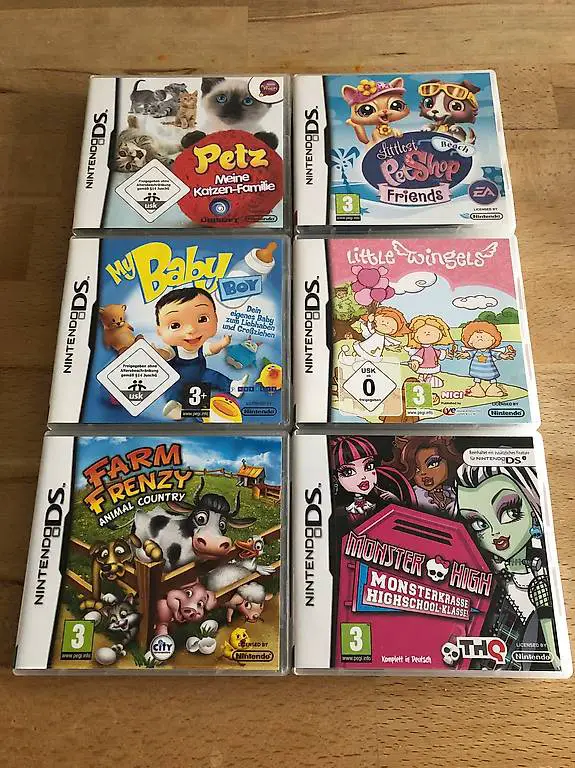 6 Spiele für Nintendo DS NDS (für Kinder geeignet)