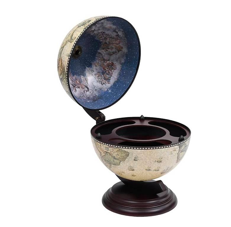 Globus-Minibar Flaschenregal Eukalyptusholz Grün