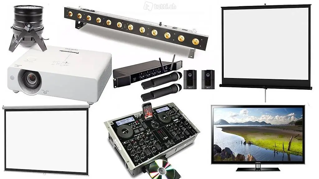  Beamer, Leinwand, Audio, Lichteffekte - Abverkauf