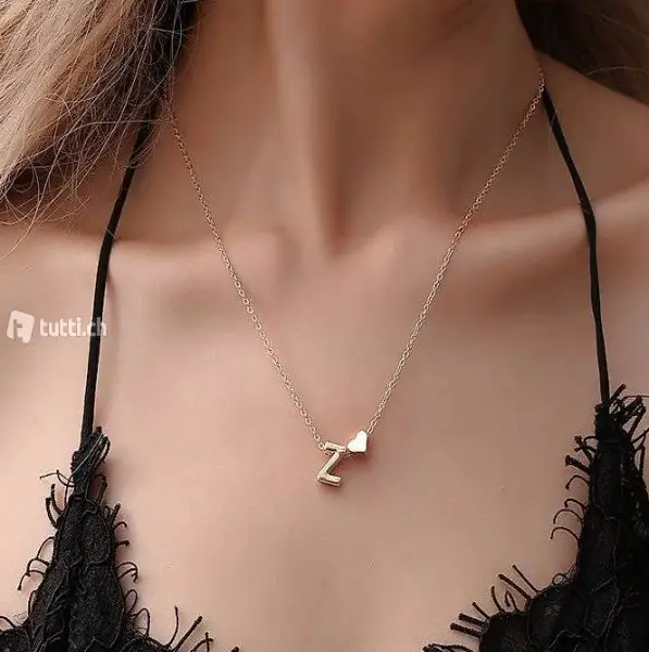  Halskette mit Buchstabe nach Wahl