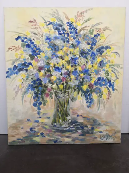 Wiesenstrauss in Glasvase, 60x70