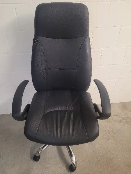 Bürostuhl Bürosessel Leder Schwarz