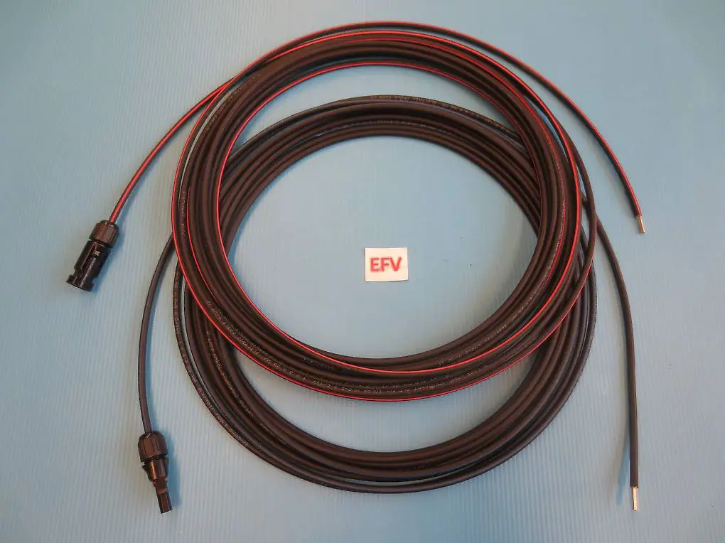 2x 3m Solar Anschlusskabel SET 6mm2 rot+blau MC4 einseitig