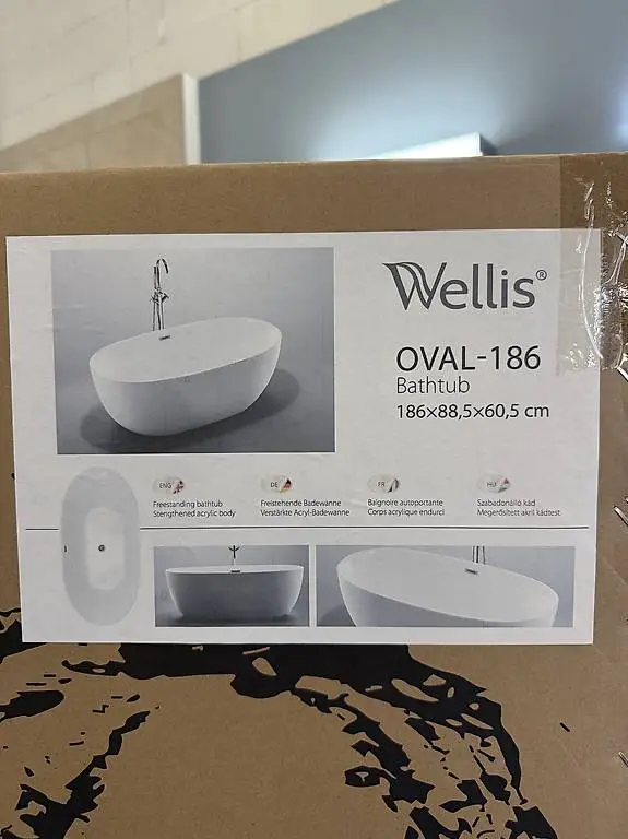 Badewanne OVAL 186 x 88.5 x 60.5 cm