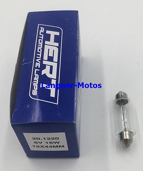 Sofittenlampe HERT 6 Volt 15 Watt 15x44mm Oldtimer PKW