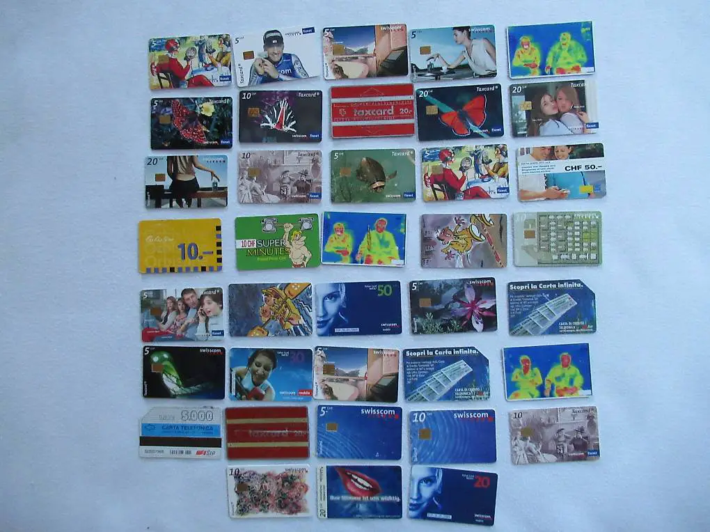 telefonkarten set mit 38 stück