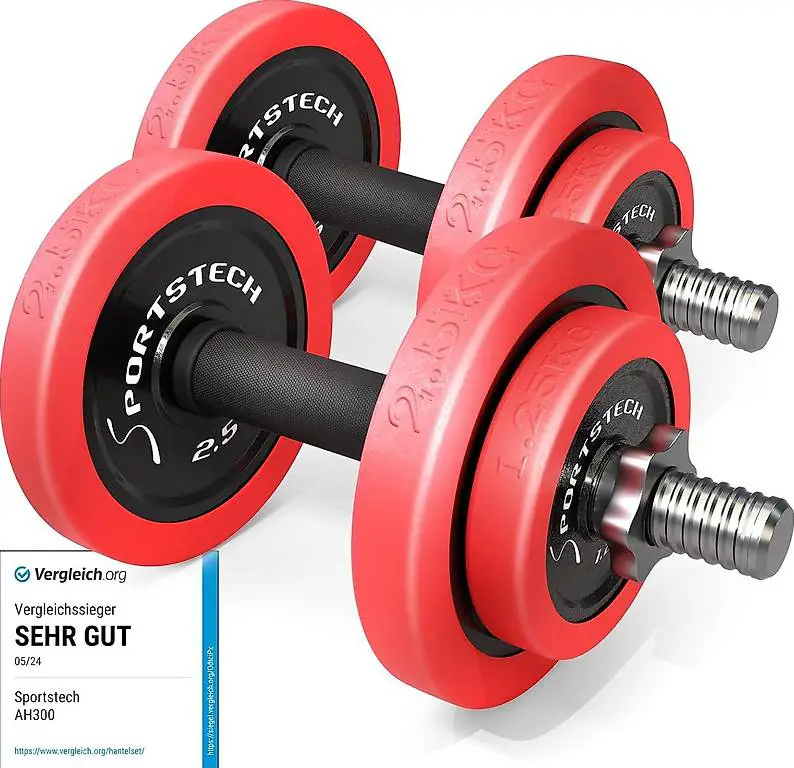 Sportstech 2in1 Hantelset mit Silikonüberzug, Deutsche Quali