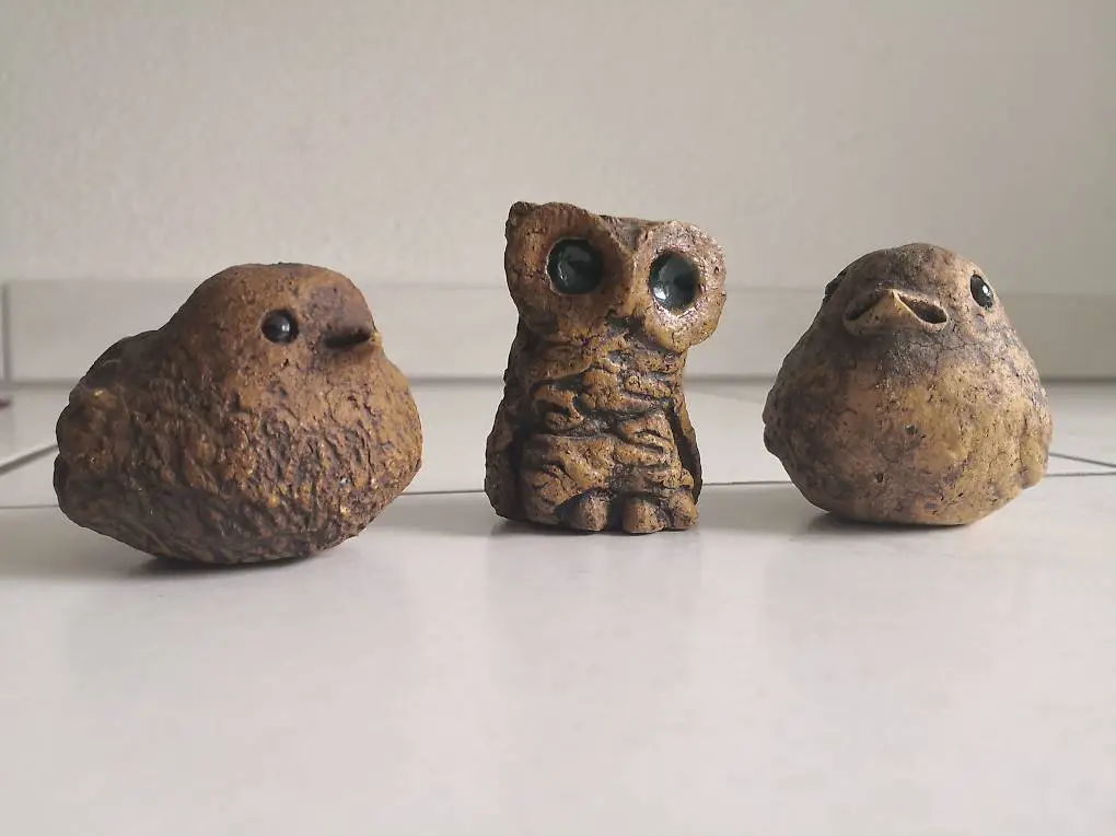 3 Tierfiguren in Steinoptik zu verkaufen