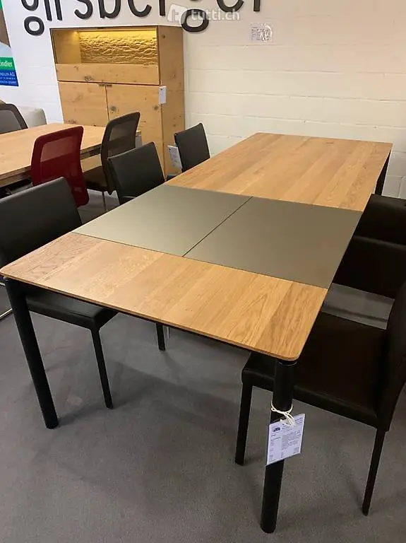  Tisch massiv Mod. Anton in Wildeiche 100 x 180 cm mit Auszug