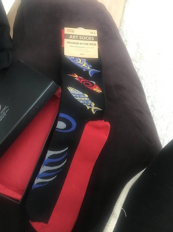 Herrensocken Fische / Lachs - Motiv