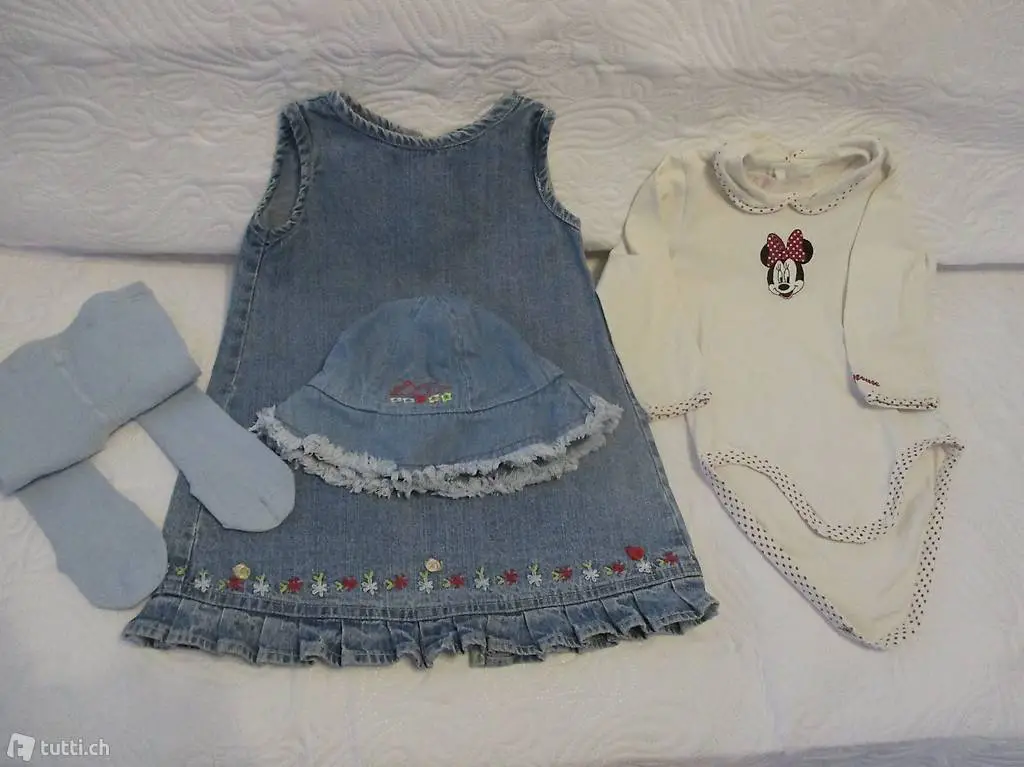 BABY GIRL- Gr.92-98- 3er SET JEANS KLEID-Baby Body-Hut