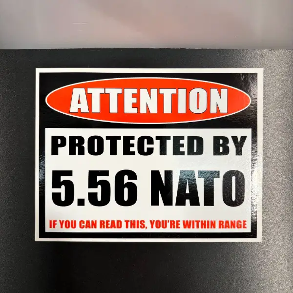 >einbruchschutz: xxl warn sticker achtung 5.56mm/ 223remington