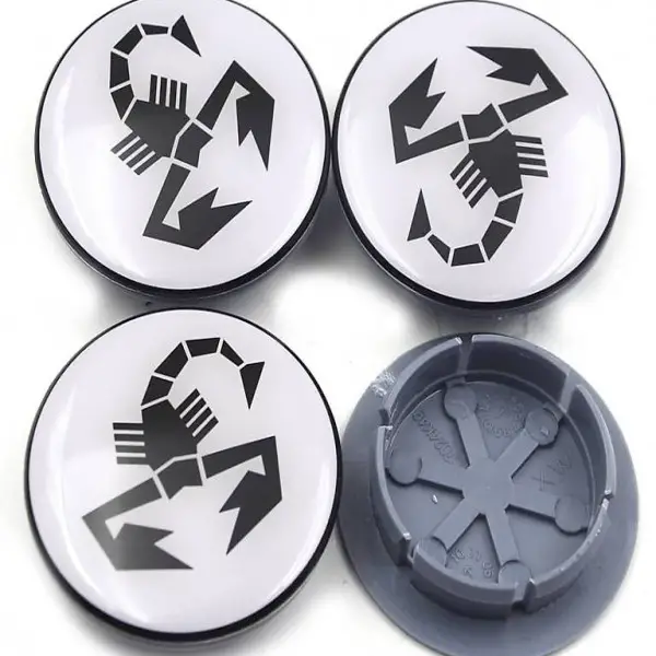 Nabeldeckel Abarth Weiss Schwarz