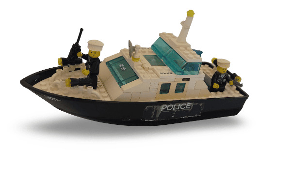 schwimmendes LEGO Polizeiboot 4010 mit Anleitung