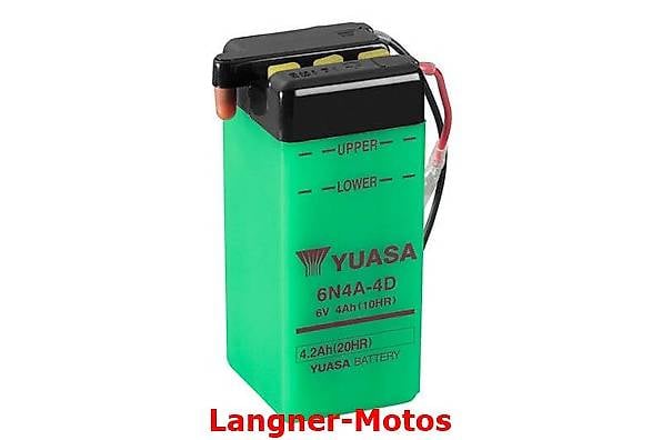 Motorrad Batterie YUASA 6N4A-4D 6 Volt 4AH Yamaha XT 125