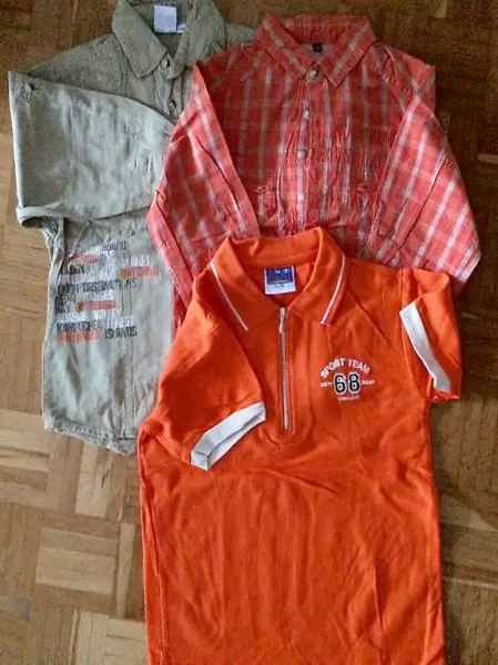 Hemden Poloshirt Gr. 116 olive orange