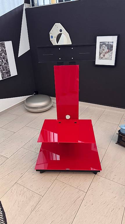 Fernsehmöbel aus Glas (rollbar)