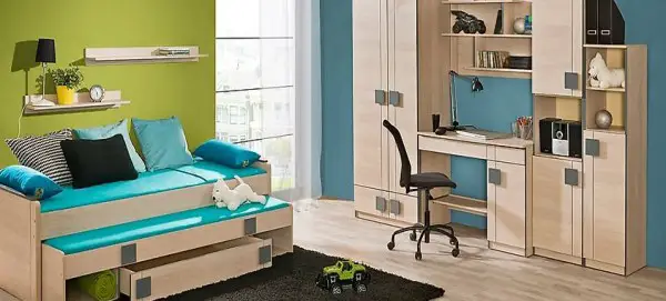  SCHRANK MIT SCHREIBTISCH BÜRO SCHRANKWAND EICHE NEU GUMI 6