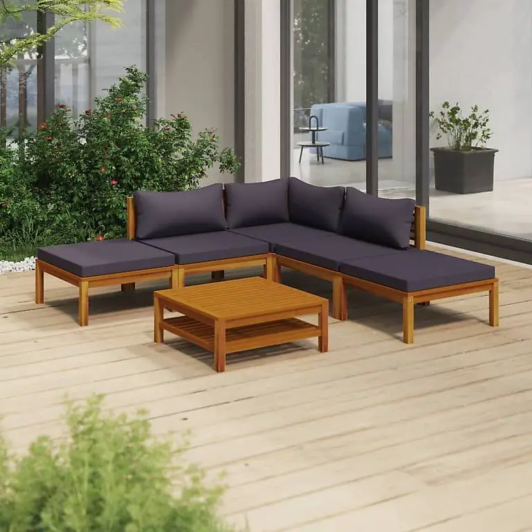 Neu6-tlg. Garten-Lounge-Set mit Auflage Massivho