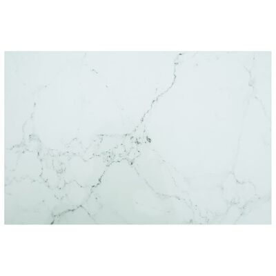  vidaXL Tischplatte Weiss 100x62 cm 8 mm Hartglas in Marmoroptik