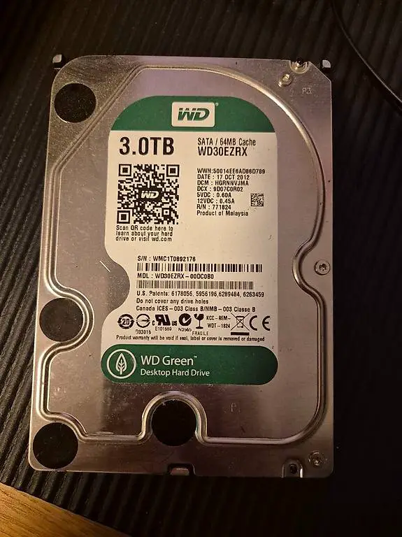 WD Green 3TB Harddisk Festplatte HDD Desktop 3.5" SATA