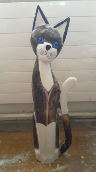 Mika - Katze aus Holz (Handarbeit)