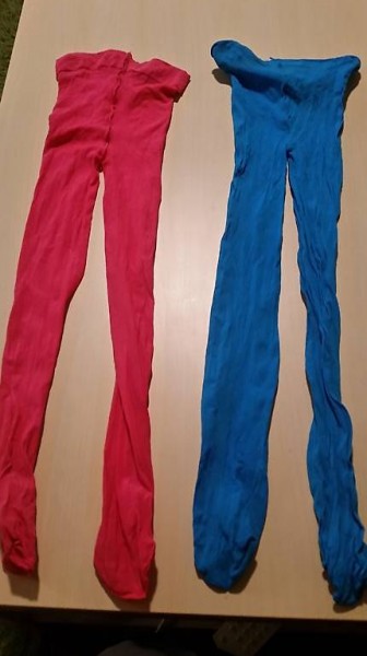 Strumpfhose Pink blau