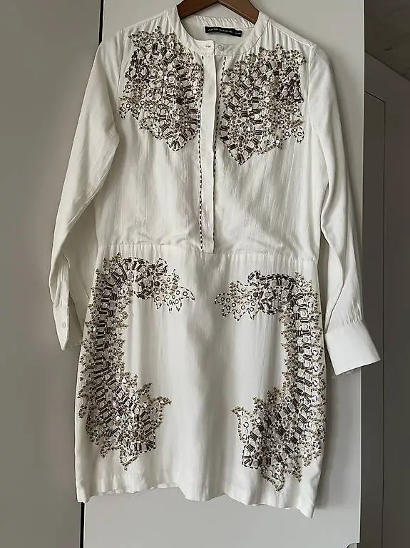 Kleid weiss Antik Batik