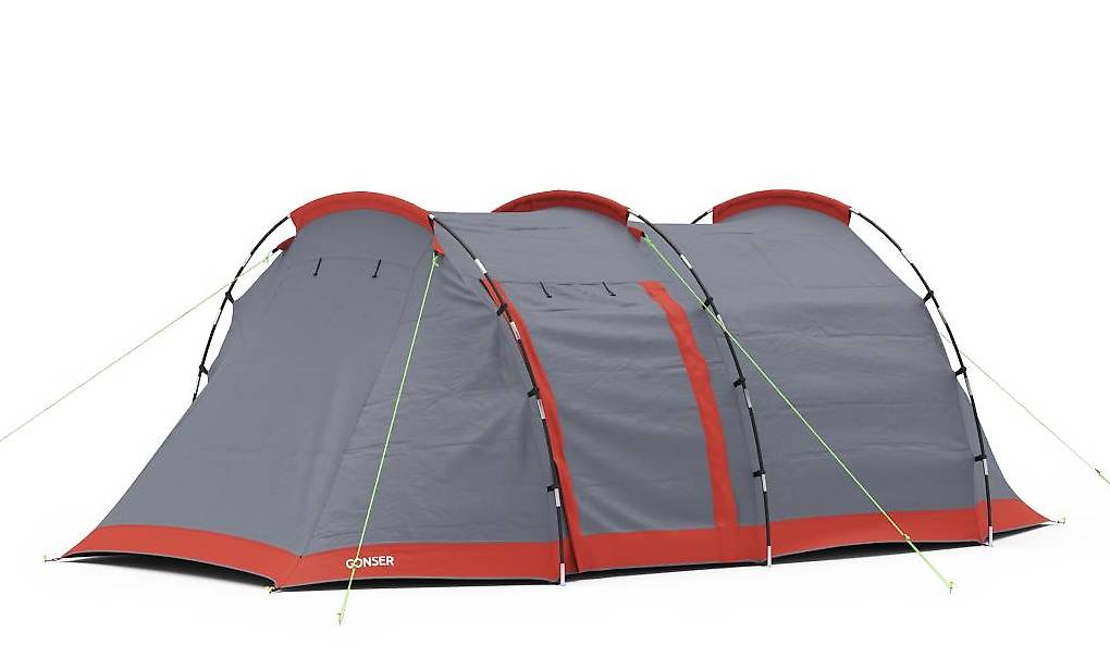 48h LIEFERUNG > Zelt für 4 Personen anthrazit / rot