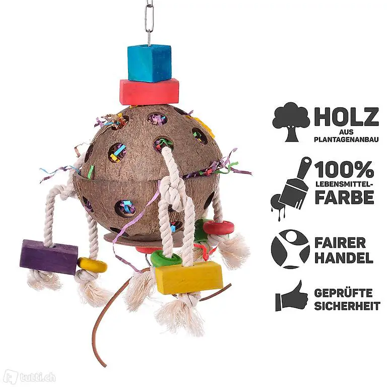  Coconut-Fun - Spielzeug für Papageien