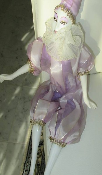 HARLEKIN PORZELLANPUPPE - original- 50cm- Inkl. Versand