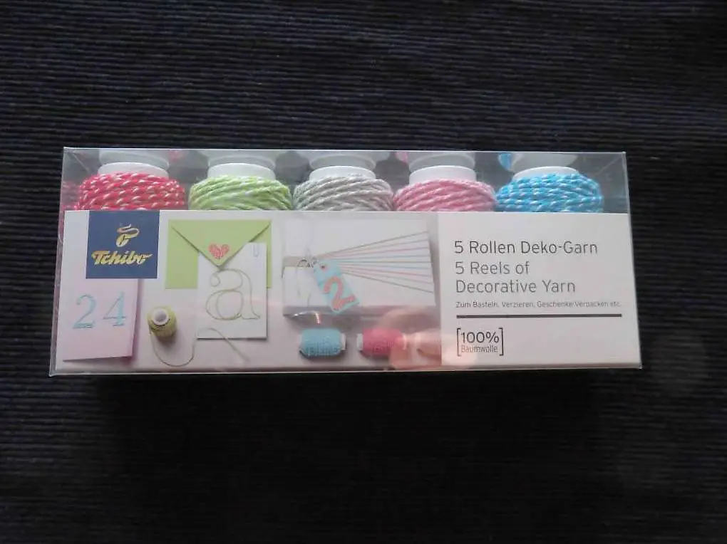 Tchibo / 5 Rollen Deko Garn zum basteln, verzieren