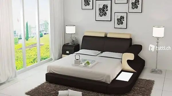  WASSERBETT HOTEL DOPPEL LEDERBETT POLSTERBETT WASSER LB8809