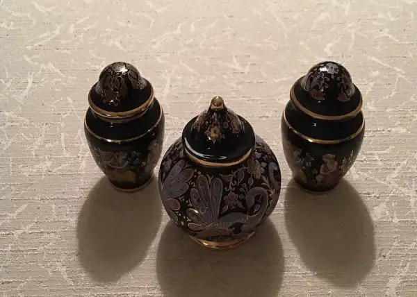 ALTE GRIECHISCHE KOBALTDEKO DÖSCHEN