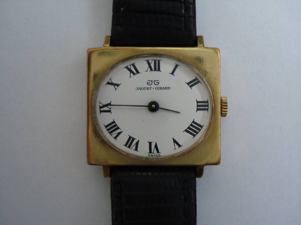 jaquet+girard swiss made damenarmbanduhr gold lederarmband