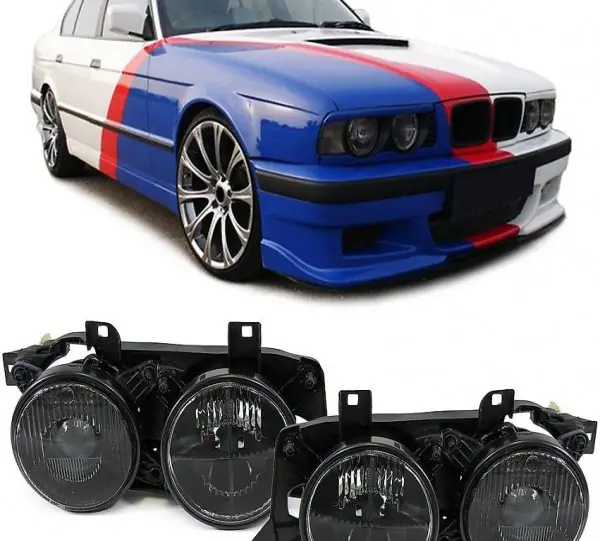  BMW 5ER E34 88-95 + 7ER E32 88-92 SCHEINWERFER SCHWARZ - PAA