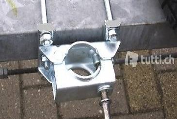  Klemmhalter 4-Kant 60mm Stützrad Rohrklemme Bügelschraube