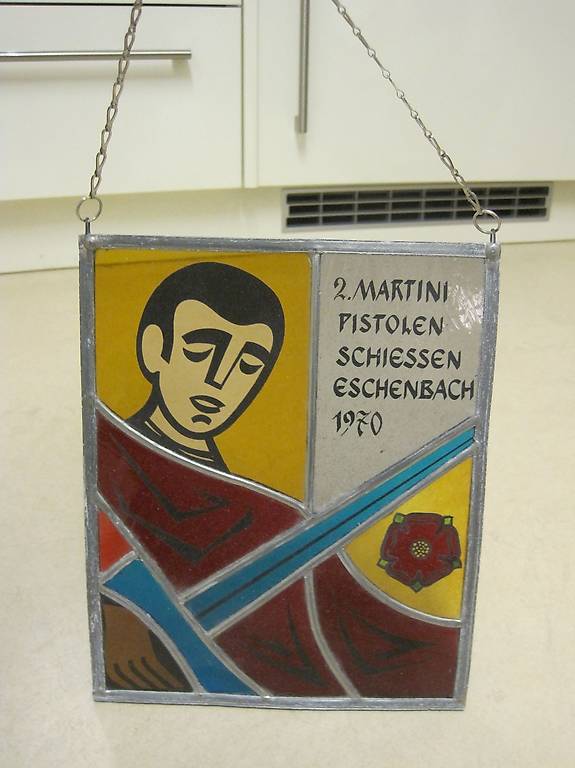 Wappenscheibe Martini Pistolenschiessen Eschenbach LU 1970