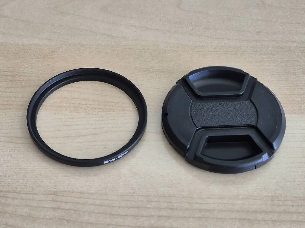 Objektivdeckel 62mm und reduzier Ring