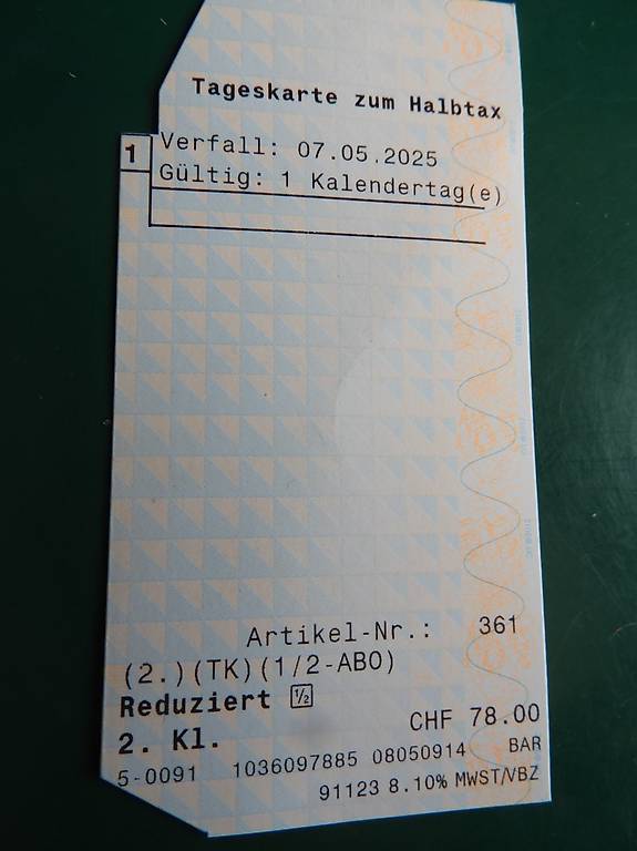 sbb tagskarte gültig bis 7.5.2026 freie datum mit halb tax