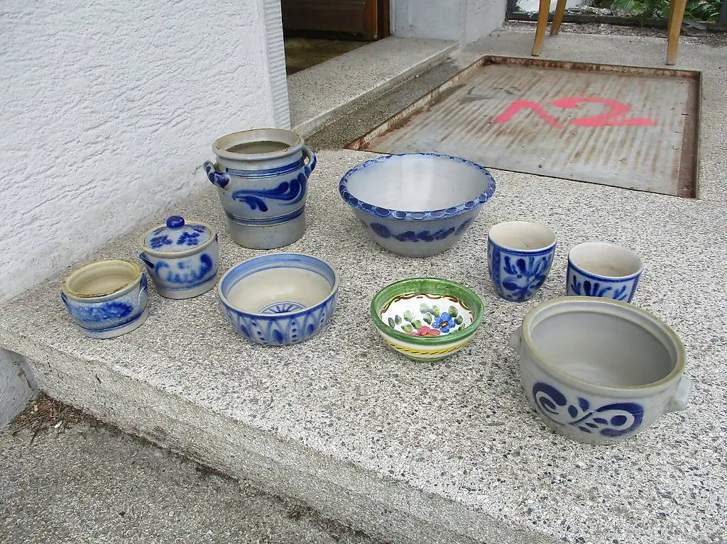 9x Steingut-Topf Alpin Chalet Chic Gartentopf Deko TOP