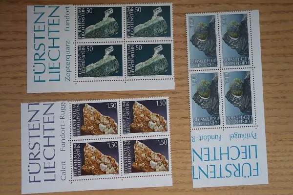 Briefmarken FL v. 1989 ungestemp. u. gestemp. 4-er Block etc