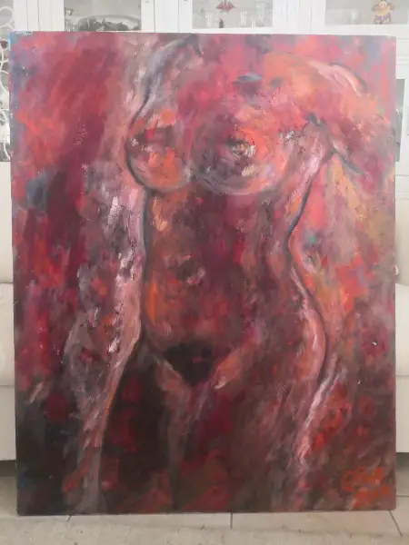 Weiblicher Akt in Rot