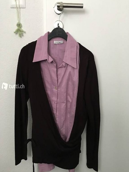 Comma Gr. 38 Bluse und Jäckchen Rosa Violett